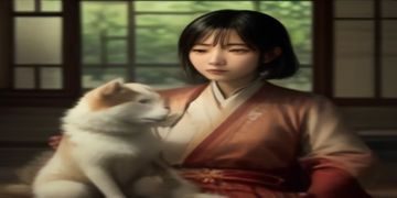 边牧母犬在公园社会化训练中与陌生犬只保持友好距离，训犬师在旁引导，画面自然轻松